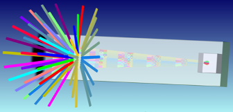 Meta-optic component routing multiple colored light paths through a compact waveguide